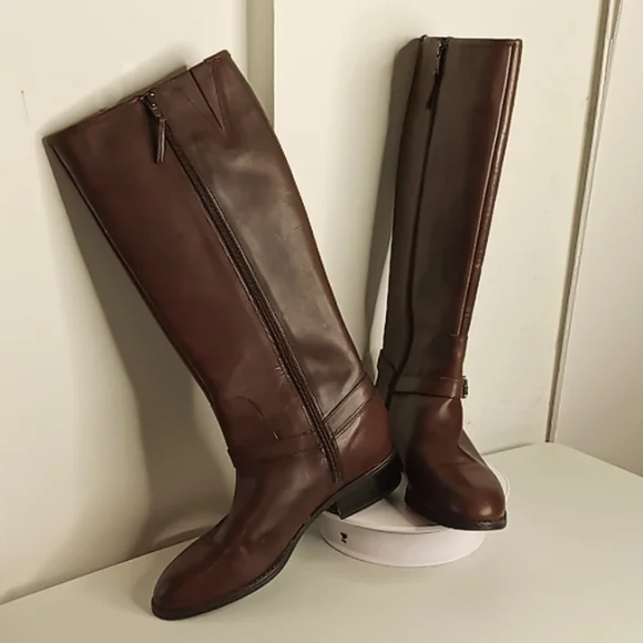 Lauren Ralph Lauren - Marion - Leather Riding Boots -Brown -size 8 B