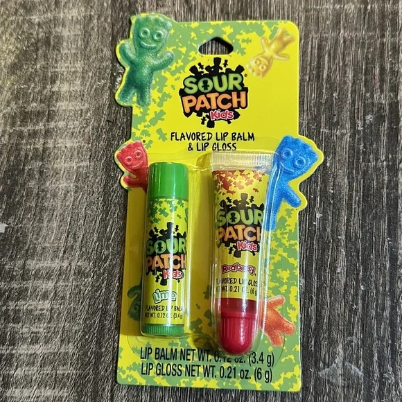 🍋‍🟩🍋‍🟩Sour Patch Flavored Lip Balm and Gloss Set🍋‍🟩🍋‍🟩
