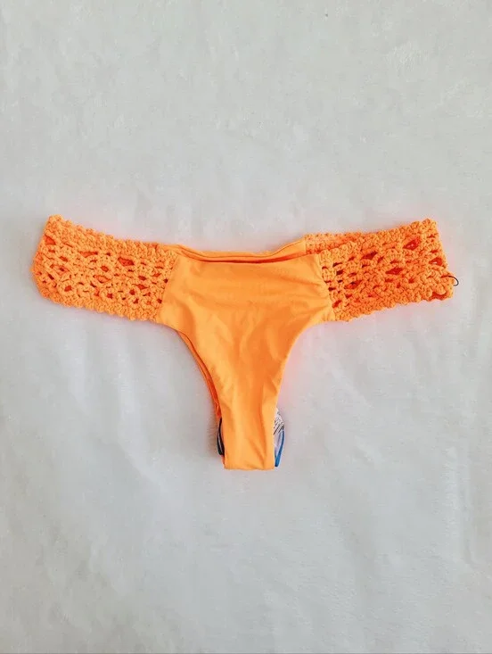 Frankies Bikinis Tanner Cheeky Swim Bikini Bottom Size S Sunset Sun Orange