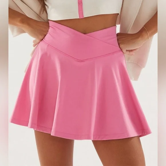 PacSun | PAC 1980 WHISPER Active Crossover Front Mini Skirt in Pink Medium