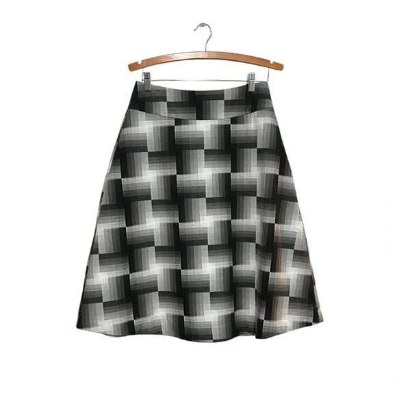 Marjun Skirt A Line Small Medium Black Grey Modest Geometric Office Career