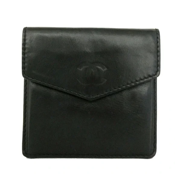 Chanel Vintage Leather Black Small Wallet