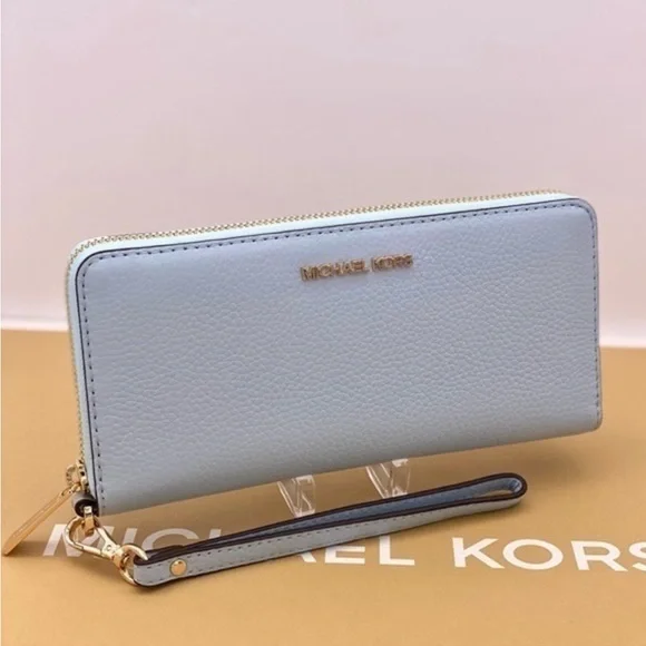 Michael Kors Large Continental Wallet Wristlet Vista Blue