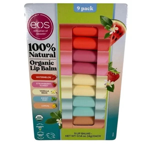 NWT eos 9-Pack Natural Organic Lip Balm Collection