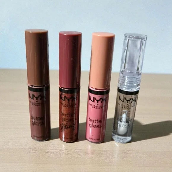 NYX Professional Makeup Butter Gloss & Butter Gloss Bling Set 4 Shades 0.27 fl