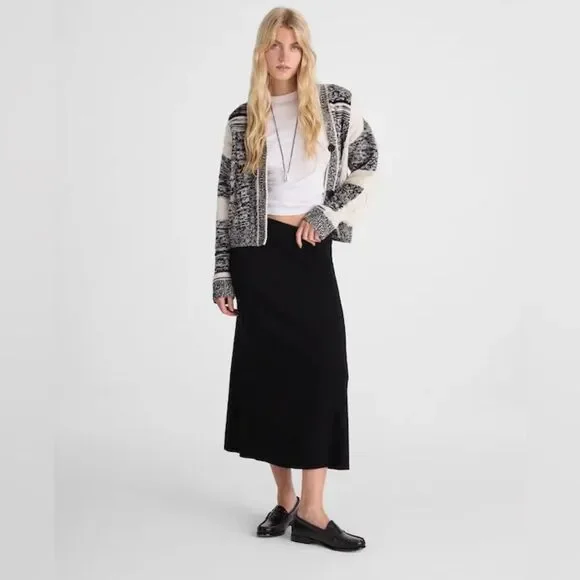 Madewell | Merino Wool-Blend Black Maxi Skirt Size Small NWT