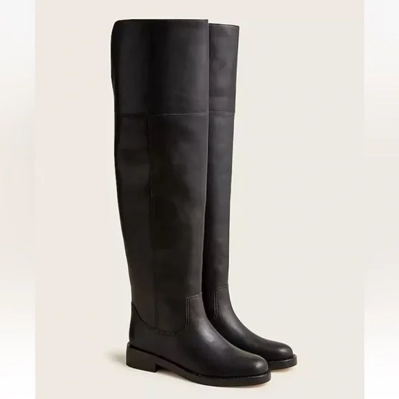 J. Crew | NWOB Over The Knee Riding Boots in Black Leather 9.5