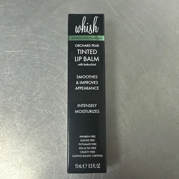 Whish Tinted Lip Balm Bakuchiol 0.5 oz‎ New in Box Orchard Pear Natural Gentle