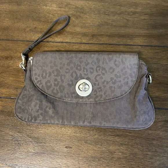 Baggallini Small Monaco wristlet Brown Leopard Print Wrist Strap Only