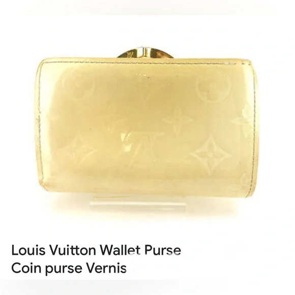 🌞🎉EUC Louis Vuitton Kiss Lock Wallet Coin purse Vernis Authentic-code MI0027.