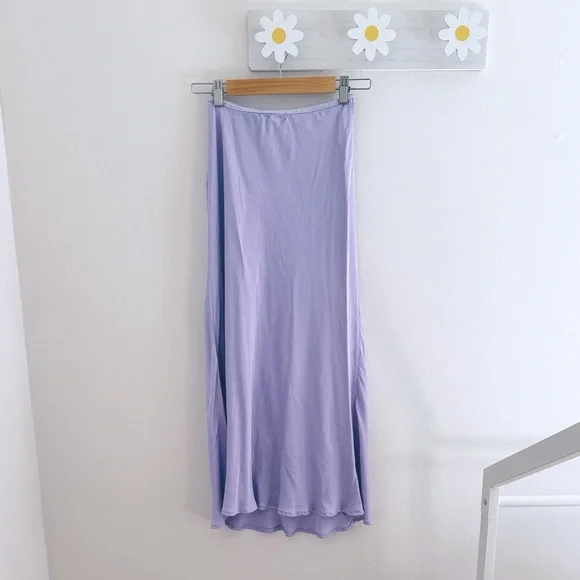 Zara Silk Skirt Satin Long Maxi Lavender Light Purple Unlined Women’s size small