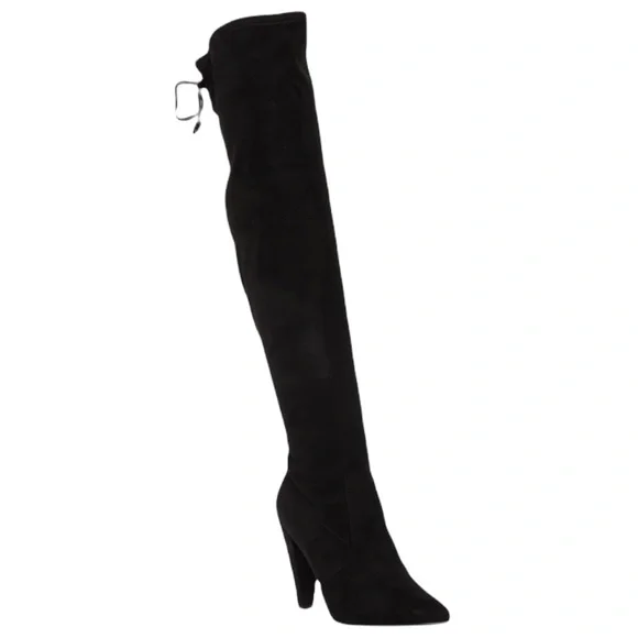 FRENCH CONNECTION vegan suede over the knee boot in black Sz 8