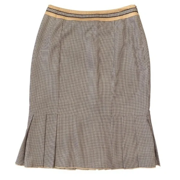 CARLISLE Vintage Houndstooth Fluted Pencil Skirt