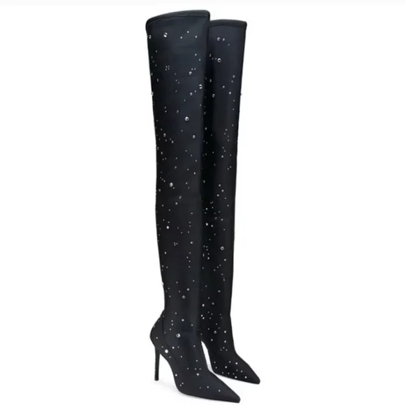 STUART WEITZMAN Ultra Stretch Cosmic 100 Boots Black Size 8