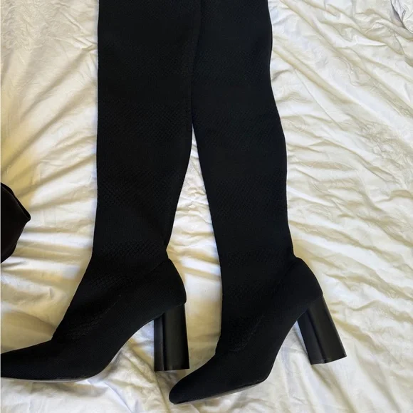 Zara Black Over-the-Knee Boots