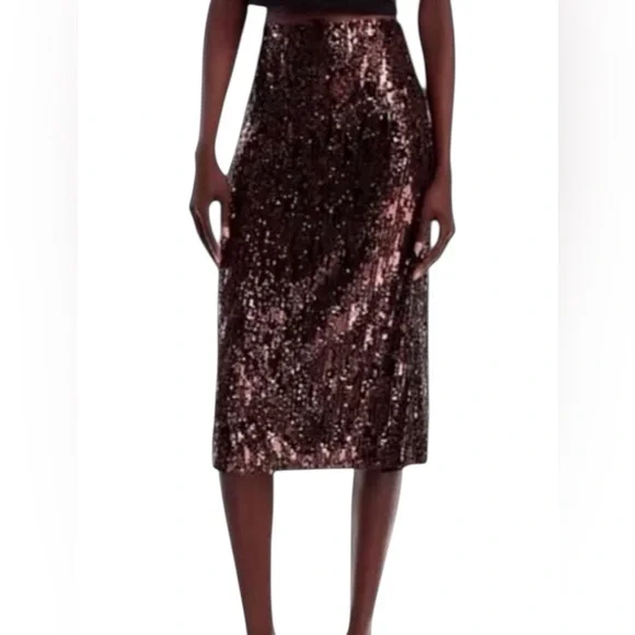 Vanessa Bruno Dirma Sequin Pencil Midi Skirt, Size FR 34=US 2