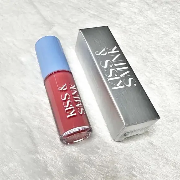 NIB Kiss & Smink Lip Aura Tinted Lip Oil Peony Full Size 3.5ml