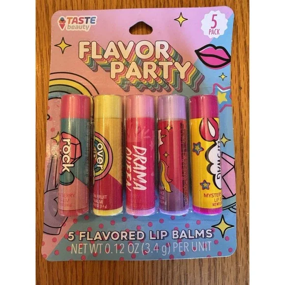 Taste Beauty Flavor Party Lip Balms Pack Of 5 Birthday Favors Chapstick Lipgloss