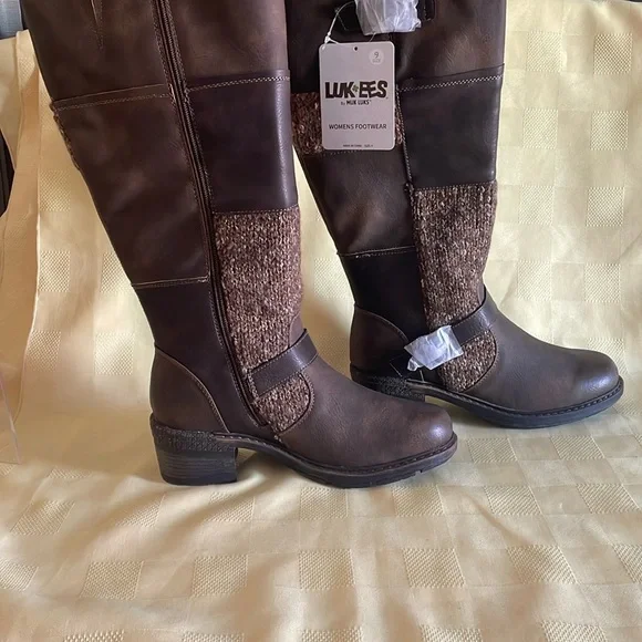Women's LUKEES BY MUK LUKS Brown Knee-High Boots