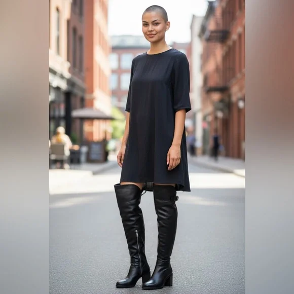 Donald J Pliner Black Leather Knee-High Boots woman’s 9:5 (s22)