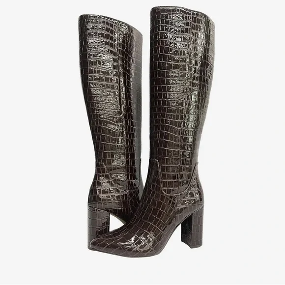 FARYL by Farylrobin Terry Brown Croco Sz 7.5M
