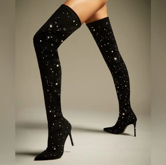 STUART WEITZMAN Over The Knee Boots Black Size 7 New