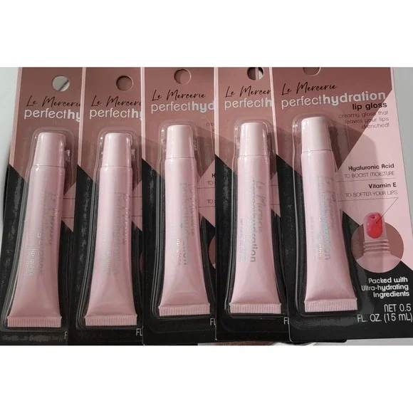 Le Mercerie Perfect Hydration Lip Gloss Hyaluronic Acid Vitamin E 0.5oz 10 each