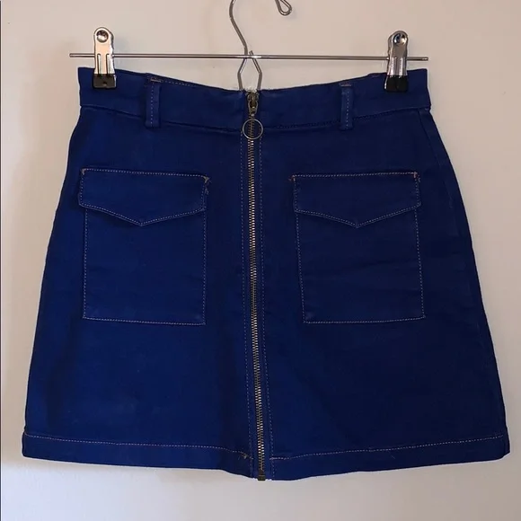 NEW Forever 21 Indigo Zippered Denim Mini Skirt
