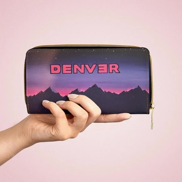 NEW Denver Original Art Printed Zip Around Long Wallet