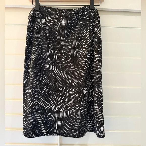 DKNY Black and White Polka Dot Skirt