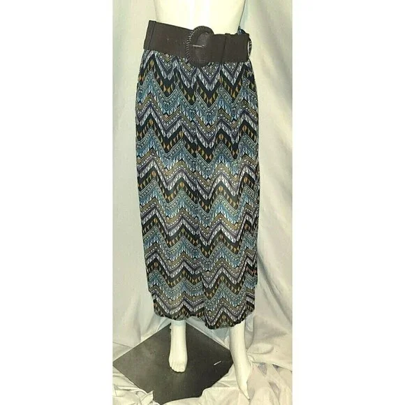Doe & Rae Multicolor Sheer Maxi Skirt 1/4 Lined - Size S