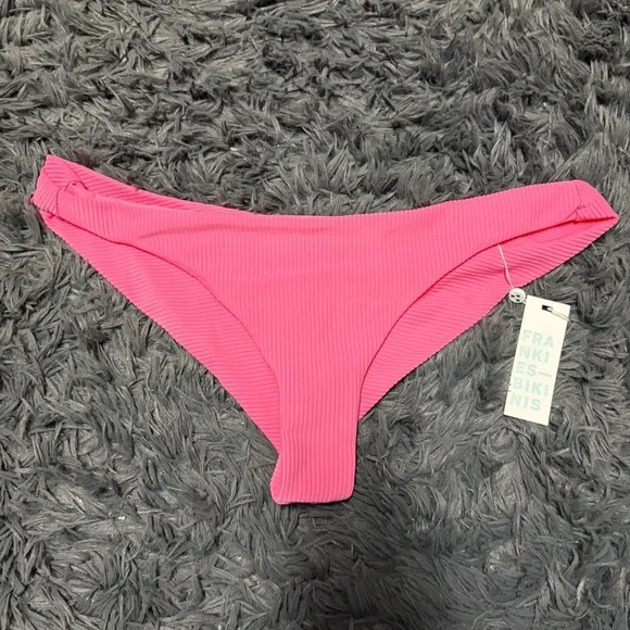 Frankie's Bikinis preppy boho Hot Pink bathing suit Swimwear bottoms large NWT