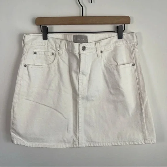 Everlane white denim mini skirt size 32