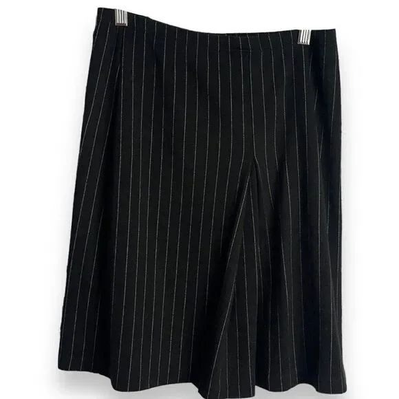 Worthington Women's Black Striped A-Line Skirt Petite Size Small Business Casual