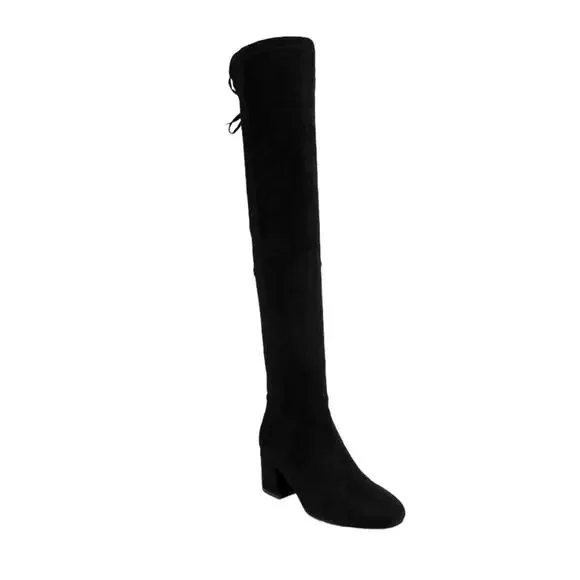 Sugar Women's Ollie Over The Knee Stretch Suede Boots Black Size 9