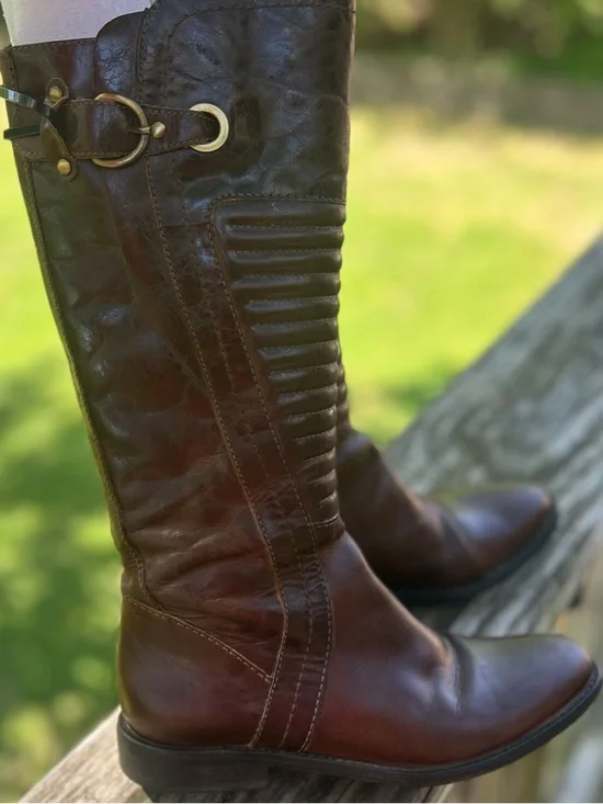 Carlos Satana MOMENTUM 6½M Riding Boots Leather Western Sz 6.5 Knee High