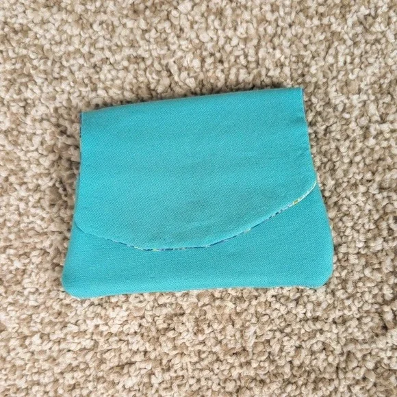 Handmade Pocket Wallet Credit Card Holder Small Clutch Seafoam/Starry Night‎