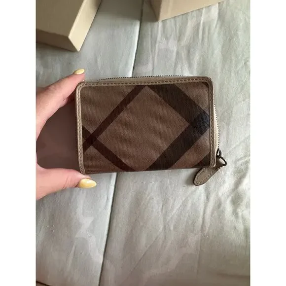 Burberry Smoked Check Woven Small Check Wallet