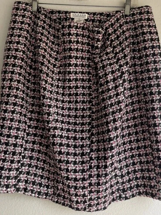 Uniform John Paul Richard Acrylic Skirt Womens 10 Pink Paisley Midi Boho Vintage