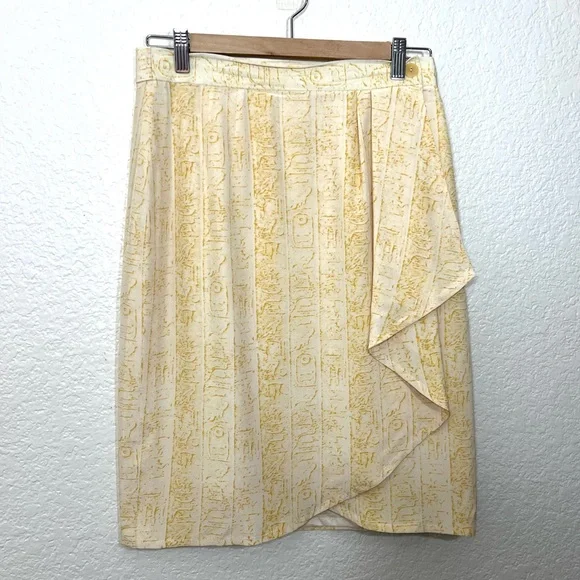Vintage Escada Silk Wrap Skirt Printed Size M