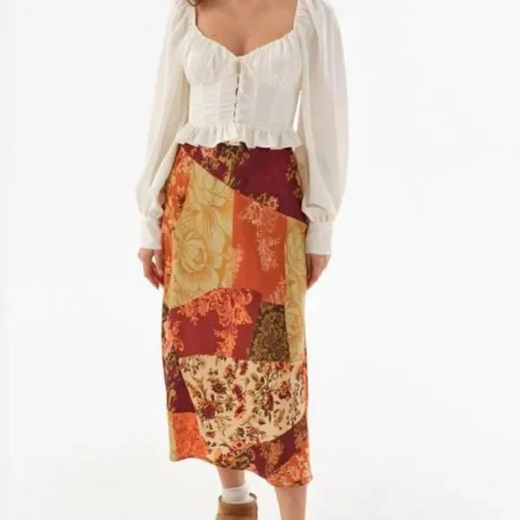 UO Molly Slinky midi slip skirt size XS