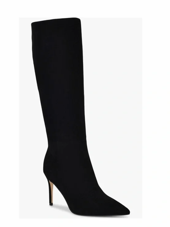 Nine West Cook Knee-High Pointed-Toe Stiletto Boots in Black, Size 5, NEW $249