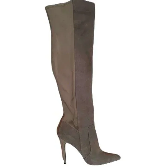 Charles David Grey Suede Over The Knee Stiletto Boots - Size 8.5