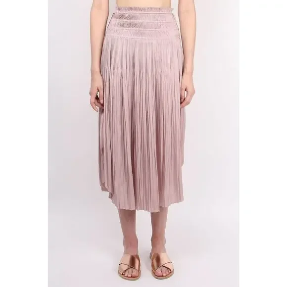 Ulla Johson soft pink Akani mirco pleated maxi skirt Size 2