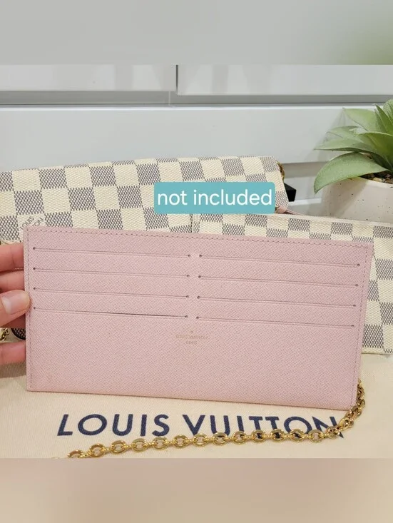 Louis Vuitton FELICIE Insert CARD Slot HOLDER Wallet Pink Rose Ballerine