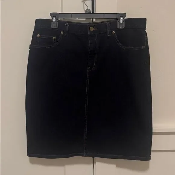 LRL Lauren Jeans CO. Ralph Lauren Dark Wash Blue Denim Skirt Women’s Size 14 EUC