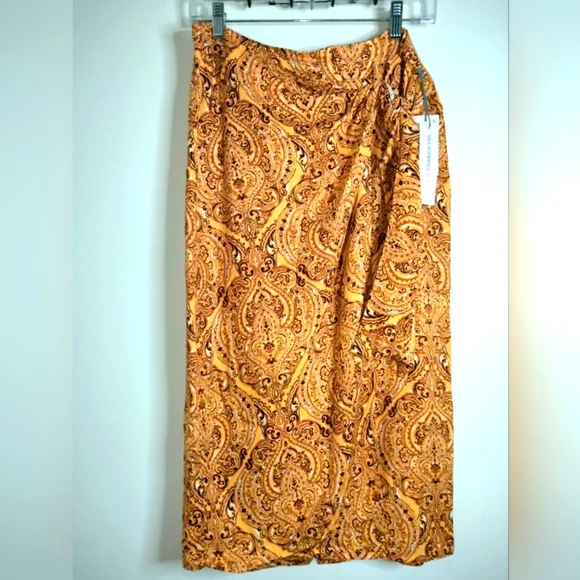 Liz Claiborne (Size 4) Multicolored Poppy Paisley Print Tie Wrap Skirt (NEW-NWT)