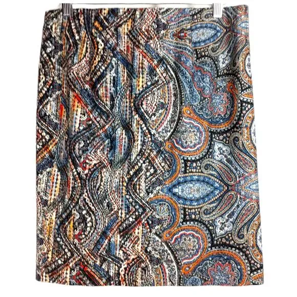 J Jill ~ Colorful Ponte Pencil Skirt ~ Small