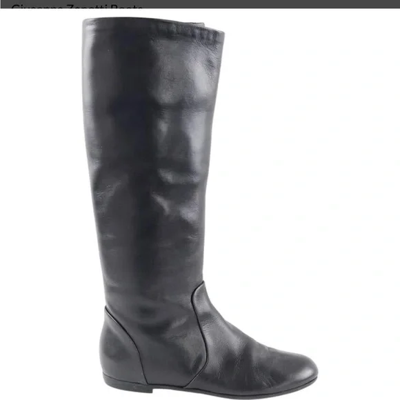 giuseppe zanotti NERO boots Tall flat black leather Size 40