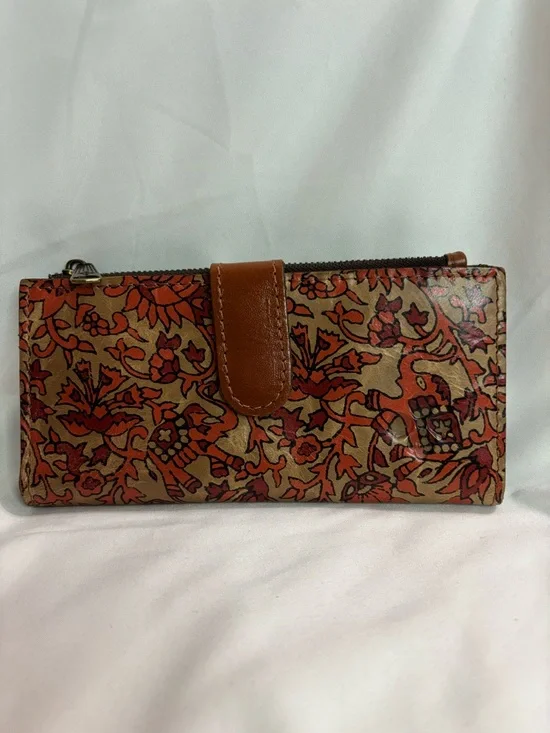 Patricia Nash Valentia II Leather Bifold Wallet in the Boho India Elephant Print